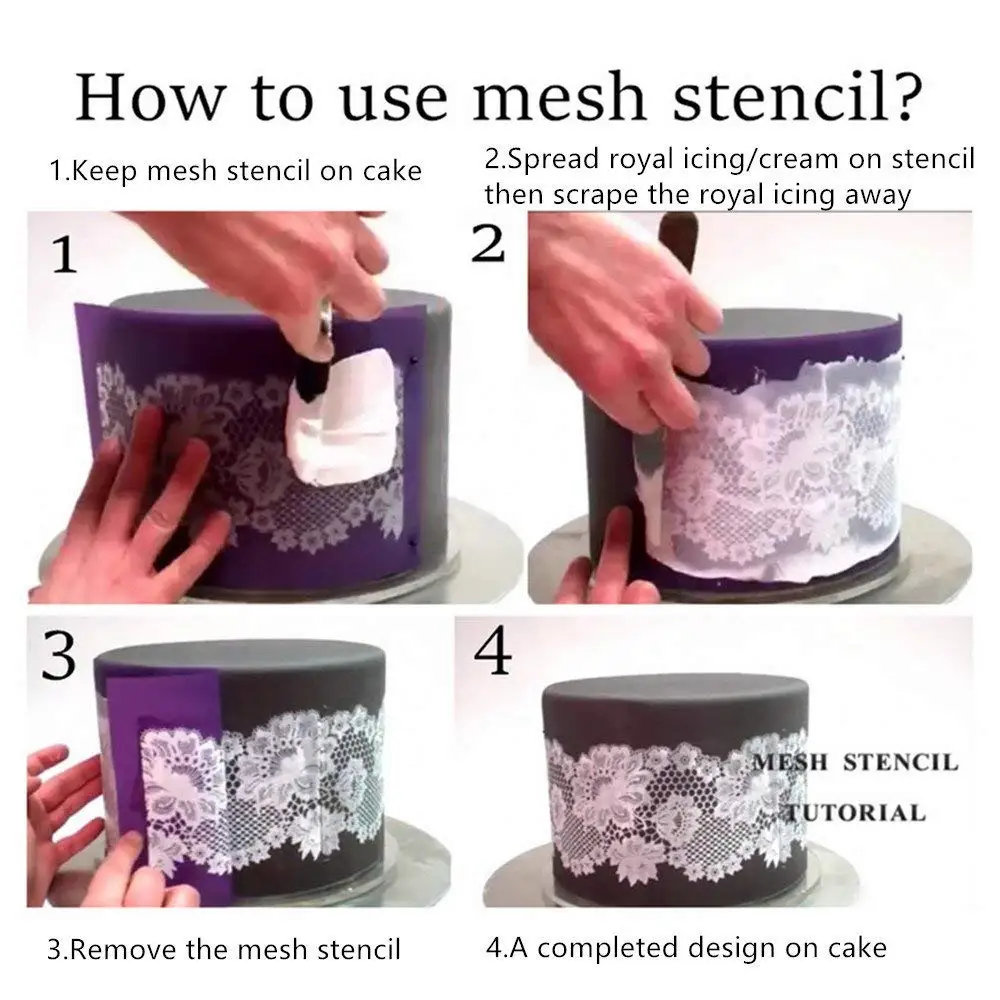Flower Lace Design Cake Stencil Fondant Mould Mesh Stencils For Wedding Cake Border Mould Cake Decorating Tool Cake Mold
Flower Lace Design Cake Stencil Fondant Mould Mesh Stencils For Wedding Cake Border Mould Cake Decorating Tool Cake Mold