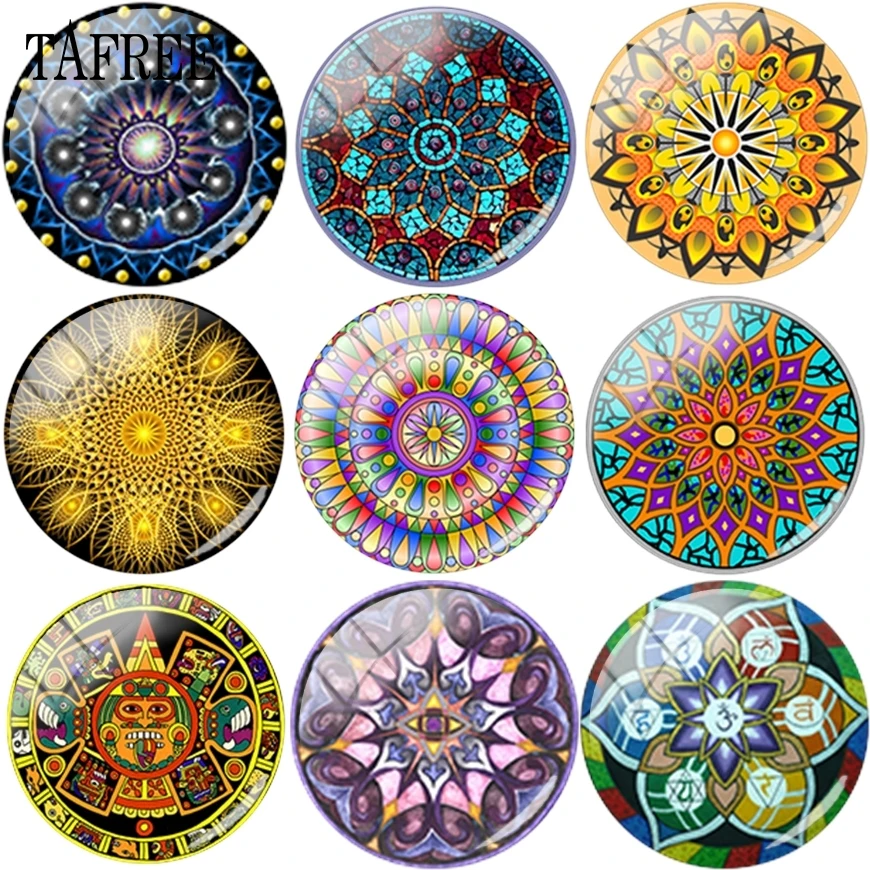TAFREE Colorful Mandala Pattern Pretty Glass Beads Cabochon Dome Flat Back Making Findings 12mm - 20mm
TAFREE Colorful Mandala Pattern Pretty Glass Beads Cabochon Dome Flat Back Making Findings 12mm - 20mm