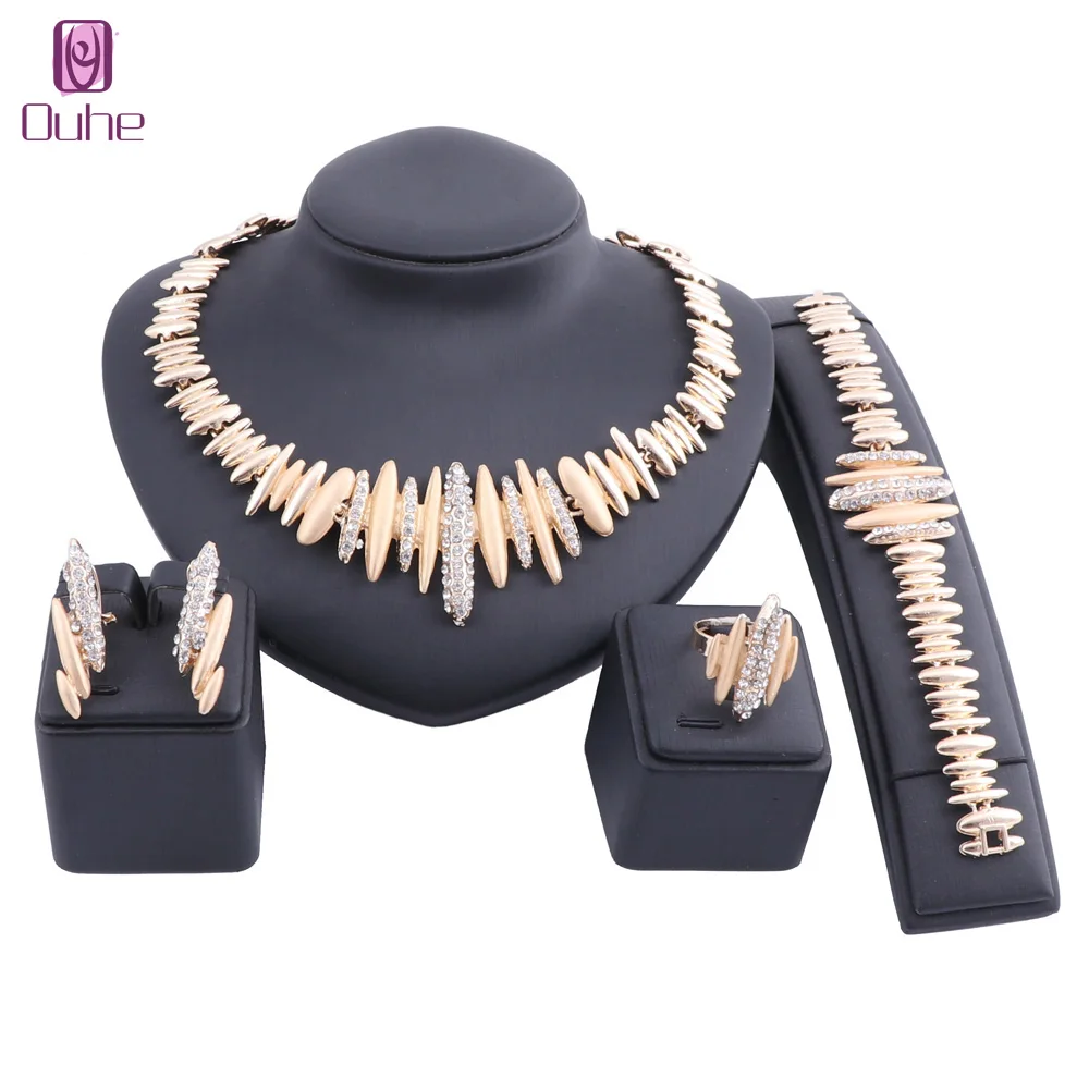 Fashion Dubai Gold Jewelry Sets For Women African Beads Set Wedding Bridal Crystal Necklace Earrings Bangle Ring Jewelry Set
Fashion Dubai Gold Jewelry Sets For Women African Beads Set Wedding Bridal Crystal Necklace Earrings Bangle Ring Jewelry Set