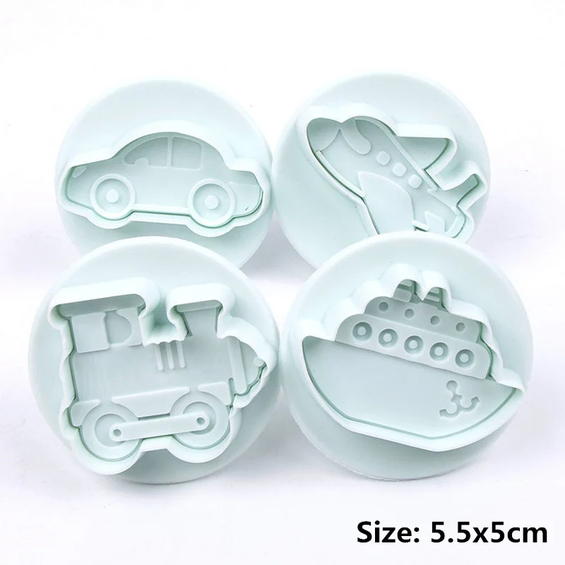 4PCS/set Airplane, Vehicle,Tank, Car Shape Plastic Biscuit Cookie Cutters Fondant Pastry Mold Cake Decorating Tools Candy Molds
4PCS/set Airplane, Vehicle,Tank, Car Shape Plastic Biscuit Cookie Cutters Fondant Pastry Mold Cake Decorating Tools Candy Molds