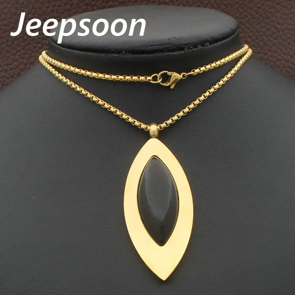 Jeepsoon модные Нержавеющая сталь Мода леди Изысканный Для женщин эллипса черный