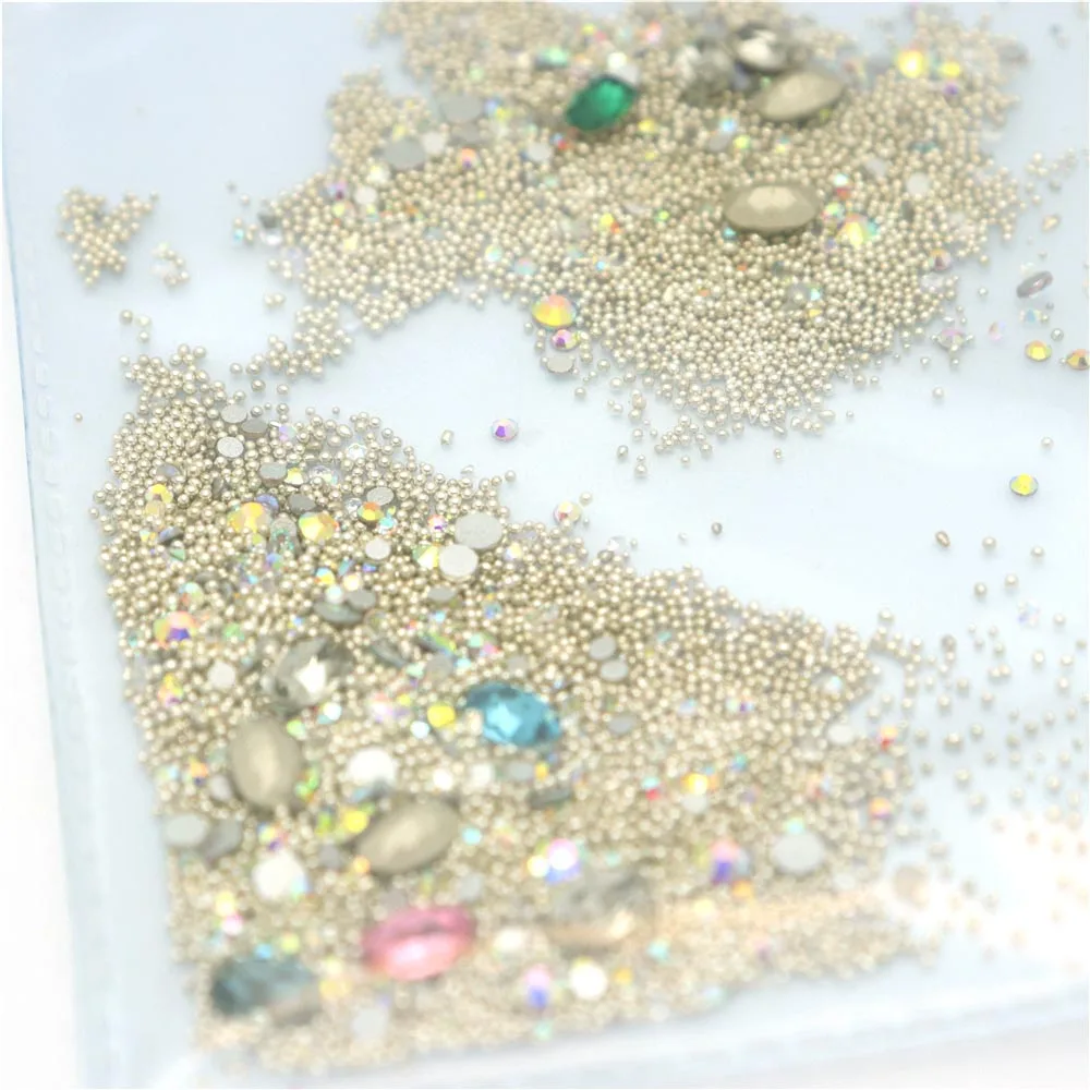 Кристаллы для ногтей бриллианты короткая стрижка металлические бусины