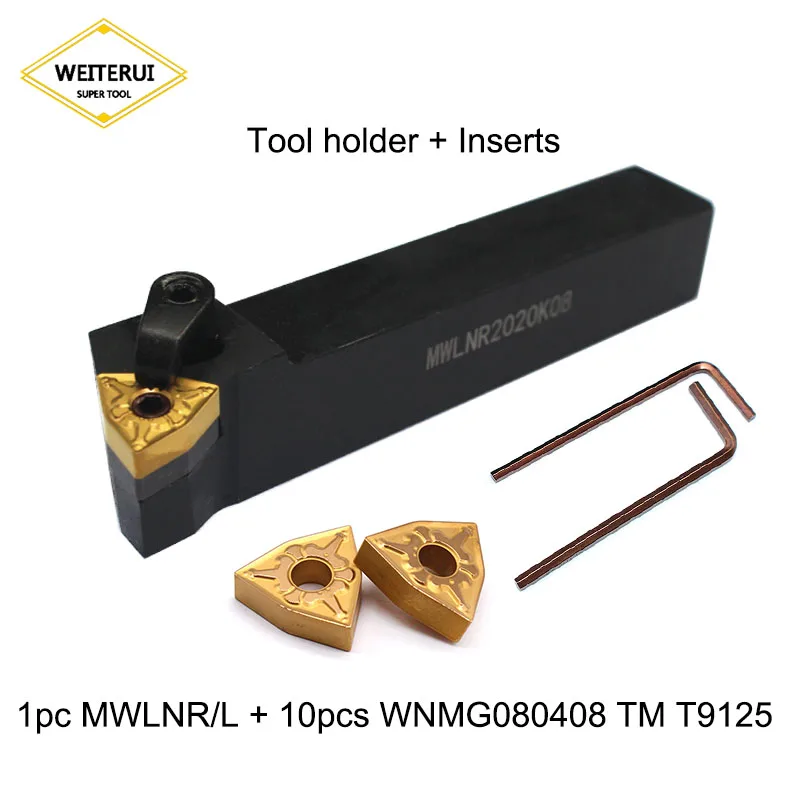 1 шт. держатель токарного инструмента MWLNR/L + 10 шт. WNMG080408 TM T9125 твердосплавная вставка с гаечным ключом для токарного инструмента
1 шт. держатель токарного инструмента MWLNR/L + 10 шт. WNMG080408 TM T9125 твердосплавная вставка с гаечным ключом для токарного инструмента