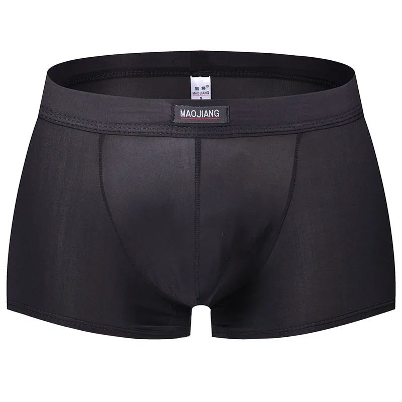 Для мужчин s Ice Silk трусы боксеры однотонные нижнее белье эротичное мужское Sexy Gay Mens