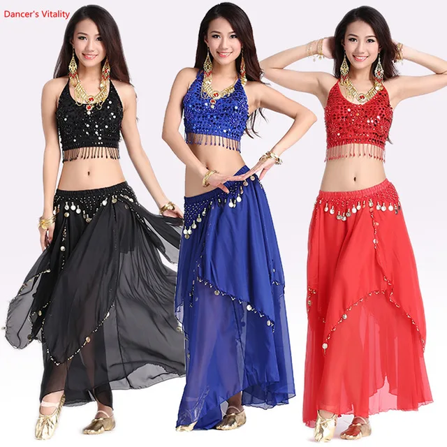 Women Belly Dacing Clothing 5 Flowers Top+Gold Coins Skirt 2pcs Belly Dance Suit For Lady Belly Dance Clothes
Women Belly Dacing Clothing 5 Flowers Top+Gold Coins Skirt 2pcs Belly Dance Suit For Lady Belly Dance Clothes