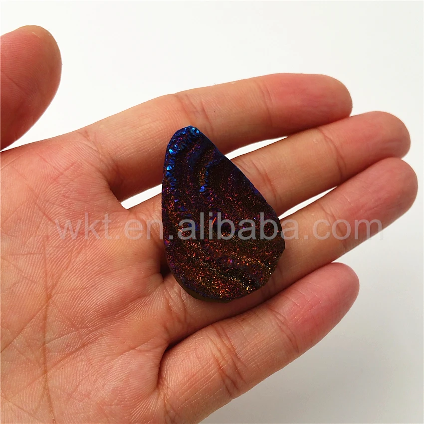 WT-G205 30-40mm Exclusive Natural Burgundy Titanium Druzy Jewelry Stone,Teardrop Raw Stone With Titanium Electroplated 
WT-G205 30-40mm Exclusive Natural Burgundy Titanium Druzy Jewelry Stone,Teardrop Raw Stone With Titanium Electroplated