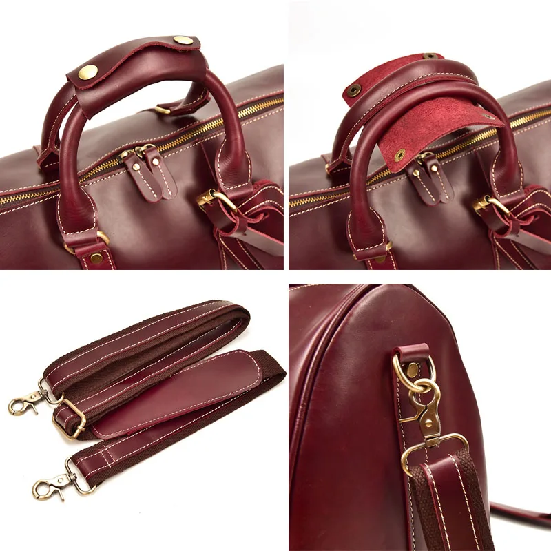 Large Capacity Genuine Leather Men Travel Bag fashion Women oil wax Leather Travel Duffel Cow leather Luggage weekend bag red
Large Capacity Genuine Leather Men Travel Bag fashion Women oil wax Leather Travel Duffel Cow leather Luggage weekend bag red