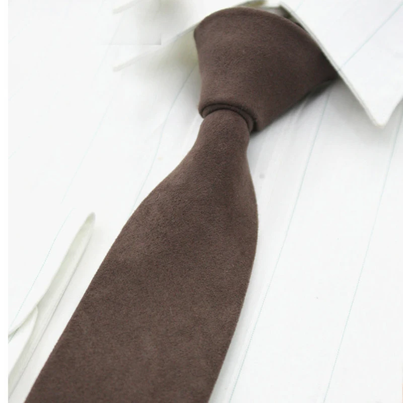 Suede & Cotton Solid Neck Tie Wedding Suit Neckties 6cm Skinny Business Leisure Ties for Men Gravatas Corbatas | Аксессуары для