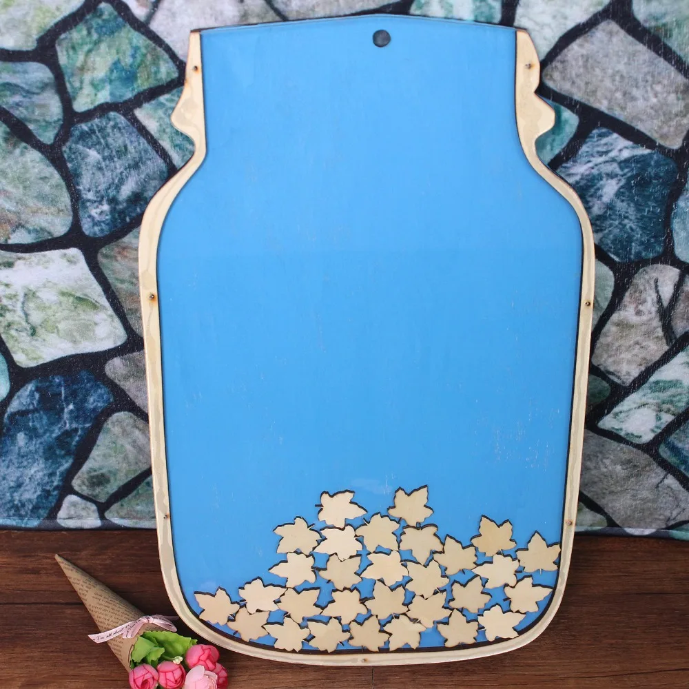 Personalized Custom Wedding Guest Book Alternative Mason Jar Drop Box Guestbook with Small Leaves for Sign
Personalized Custom Wedding Guest Book Alternative Mason Jar Drop Box Guestbook with Small Leaves for Sign