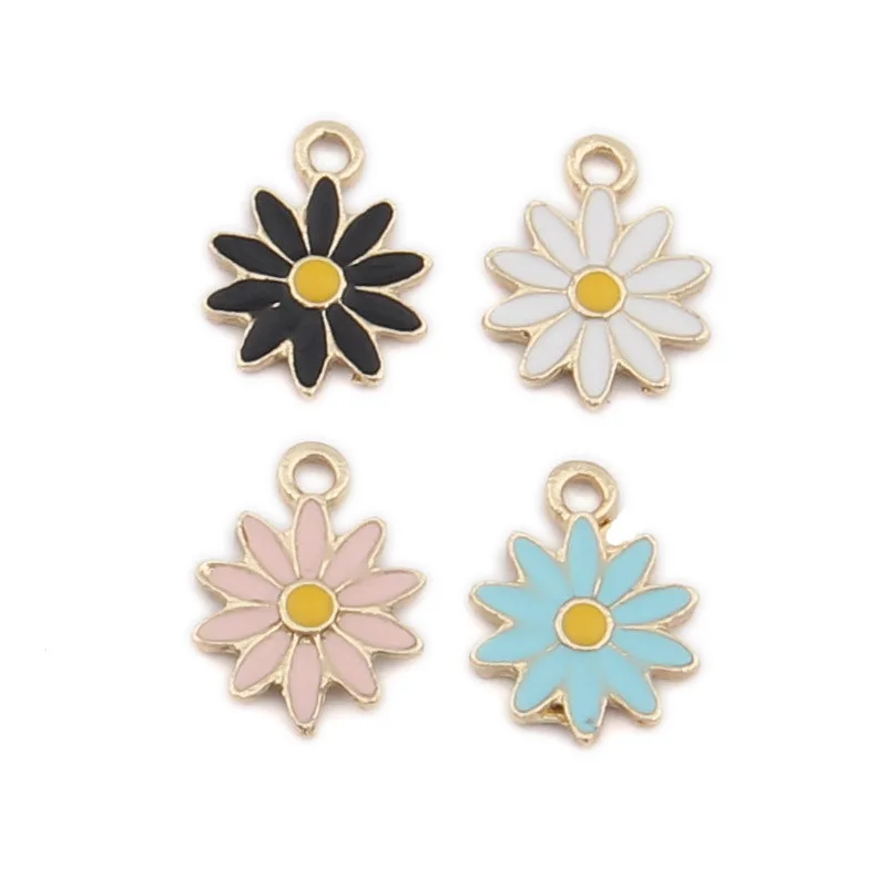 Wholesale 100pcs/lot 12*9mm Enamel Alloy Daisy Sunflower Charms Ornament Accessories Oil Drop Gold Tone Metal Jewelry Pendant
Wholesale 100pcs/lot 12*9mm Enamel Alloy Daisy Sunflower Charms Ornament Accessories Oil Drop Gold Tone Metal Jewelry Pendant