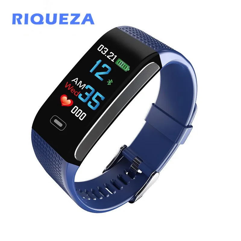 RIQUEZA CK18S Bluetooth Smart Bracelet Heart Rate Blood Pressure Monitor Band Color Screen Women Sport Fitness Tracker | Электроника