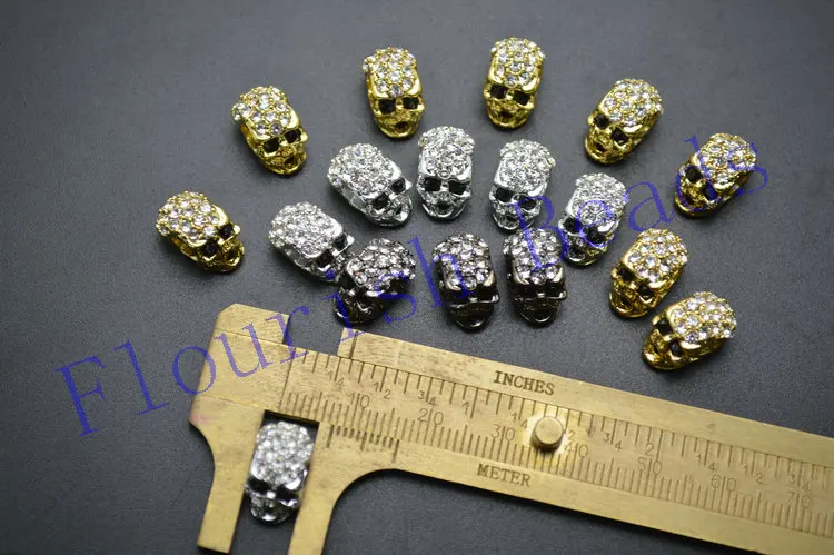 4 Holes Paved Crystal Beads Cute Skull Metal Charms Spacer Loose Beads Jewelry Findings
4 Holes Paved Crystal Beads Cute Skull Metal Charms Spacer Loose Beads Jewelry Findings