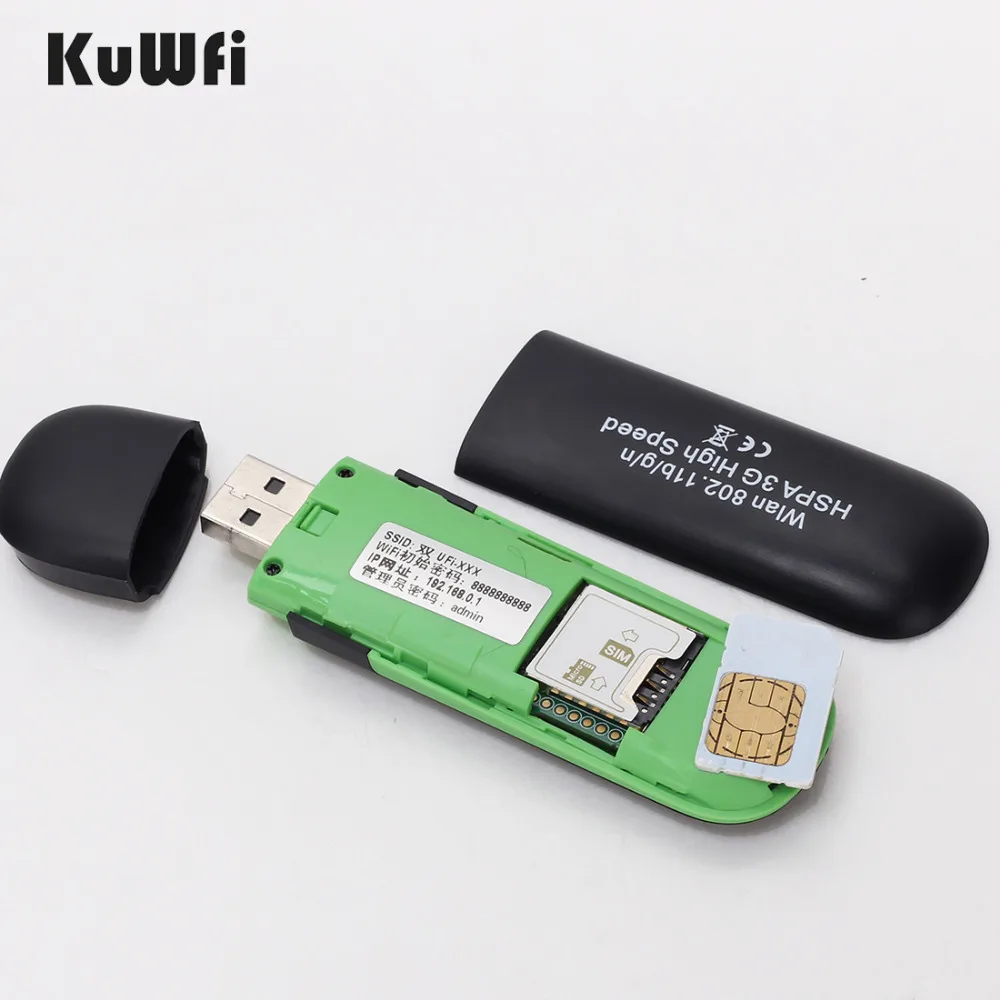 KuWFi 3G WiFi модем портативный USB Wi Fi мобильный беспроводной роутер поддержка 2100mhz 7 2