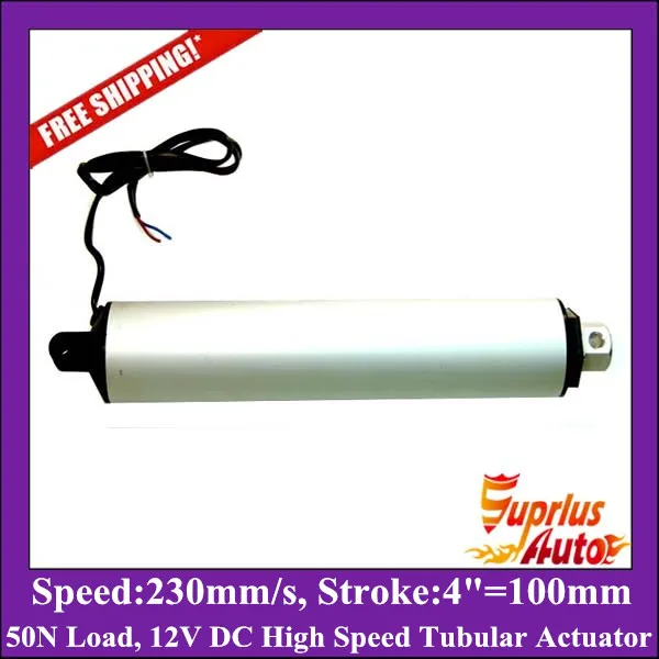 Free Shipping 230mm/s=9.2inch/sec high speed tubular actuator, 12V DC 4inch/ 100mm with 50N force linear actuator
Free Shipping 230mm/s=9.2inch/sec high speed tubular actuator, 12V DC 4inch/ 100mm with 50N force linear actuator