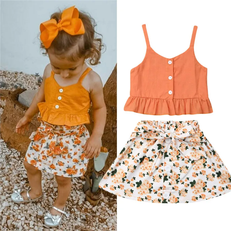 2Pcs Toddler Kids Baby Girls Summer Clothes Outfit T-shirt Tops+Floral Skirt Dress Baby Girl Clothes Cotton O-neck Sleeveless
2Pcs Toddler Kids Baby Girls Summer Clothes Outfit T-shirt Tops+Floral Skirt Dress Baby Girl Clothes Cotton O-neck Sleeveless