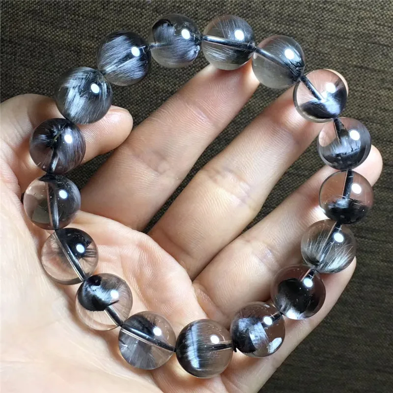 12.4mm Natural Brookite Platinum Silver Rutilated Quartz Crystal Bracelet Round Bead Woman Man Lucky Gift Clear Gemstone Jewelry
12.4mm Natural Brookite Platinum Silver Rutilated Quartz Crystal Bracelet Round Bead Woman Man Lucky Gift Clear Gemstone Jewelry