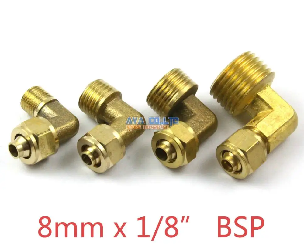 10 Pieces 8mm x 1/8" BSP Brass Elbow Pneumatic Pipe Hose Quick Coupler Connector Coupling Fitting
10 Pieces 8mm x 1/8" BSP Brass Elbow Pneumatic Pipe Hose Quick Coupler Connector Coupling Fitting