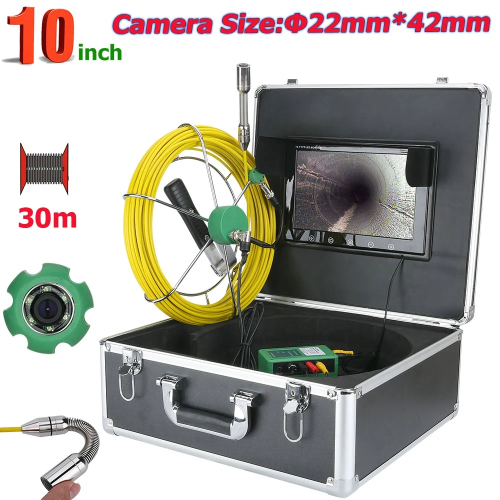 

50M 30M 20M 10inch 22mm Industrial Pipe Sewer Inspection Video Camera IP68 Waterproof Pipe Sewer Inspection Camera System