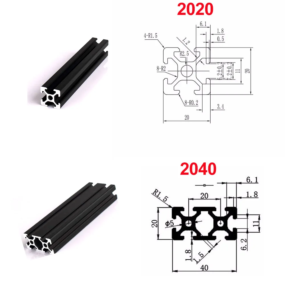 Экструзионный алюминиевый профиль с Т-образным пазом 2020 2040 2080 201000 3030 4040 600 мм для