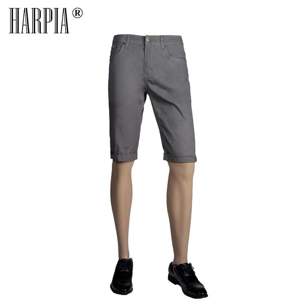 HARPIA Summer Smart Casual Men Shorts Mens Cotton Regular Elastic Bermuda Slim Male Man Plus Size Breeches Short Pants | Мужская одежда