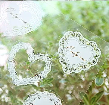 Romantic Creative Transparent Love Round Lace Bow Lace Adhesive Decorative Sticker Printing Lace Sticker DIY Gifts Posted 
Romantic Creative Transparent Love Round Lace Bow Lace Adhesive Decorative Sticker Printing Lace Sticker DIY Gifts Posted