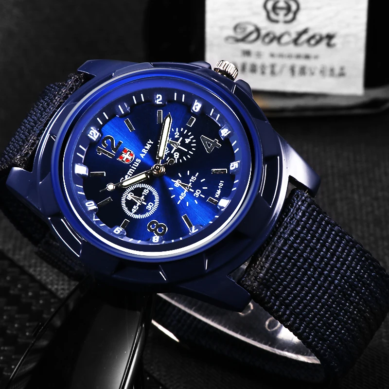 2018 Men Nylon band Military watch Gemius Army watch High Quality Quartz Movement Men sports watch Casual wristwatches
2018 Men Nylon band Military watch Gemius Army watch High Quality Quartz Movement Men sports watch Casual wristwatches