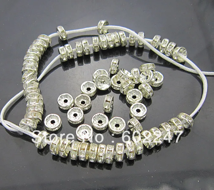Wholesale - Free shipping HOT DIY 8mm White ( B Rhinestone ) Crystal spacer Beads Jewelry Findings Silver plated 500pcs/lot
Wholesale - Free shipping HOT DIY 8mm White ( B Rhinestone ) Crystal spacer Beads Jewelry Findings Silver plated 500pcs/lot