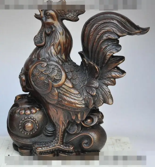 Free shipping S00395 9" china bronze wealth money coin yuanbao ruyi chicken Rooster lucky statue pair
Free shipping S00395 9" china bronze wealth money coin yuanbao ruyi chicken Rooster lucky statue pair