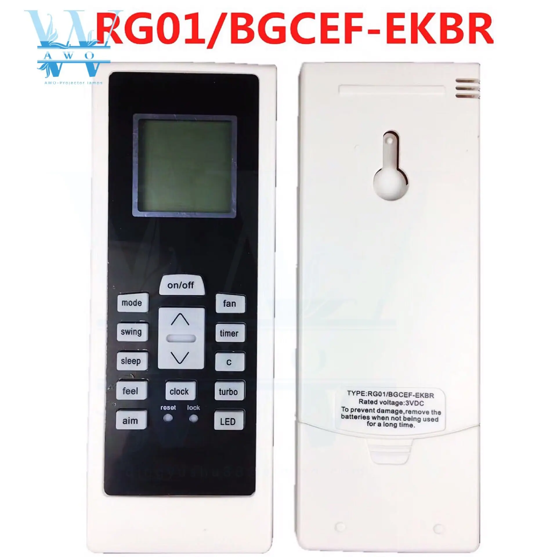 AWO новый запасной пульт дистанционного управления RG01/BGCEF-EKBR для кондиционера переменного тока, черный
AWO новый запасной пульт дистанционного управления RG01/BGCEF-EKBR для кондиционера переменного тока, черный