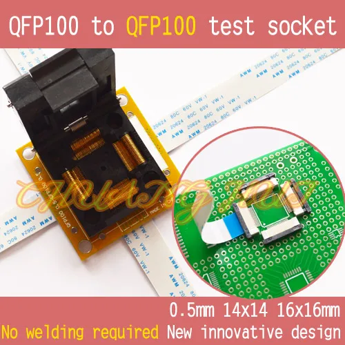 QFP100 к QFP100 тестовая розетка TQFP100 LQFP100 PQFP100 шаг = 0,5 мм Размер = 14x14 мм 16x16 мм без сварки
QFP100 к QFP100 тестовая розетка TQFP100 LQFP100 PQFP100 шаг = 0,5 мм Размер = 14x14 мм 16x16 мм без сварки