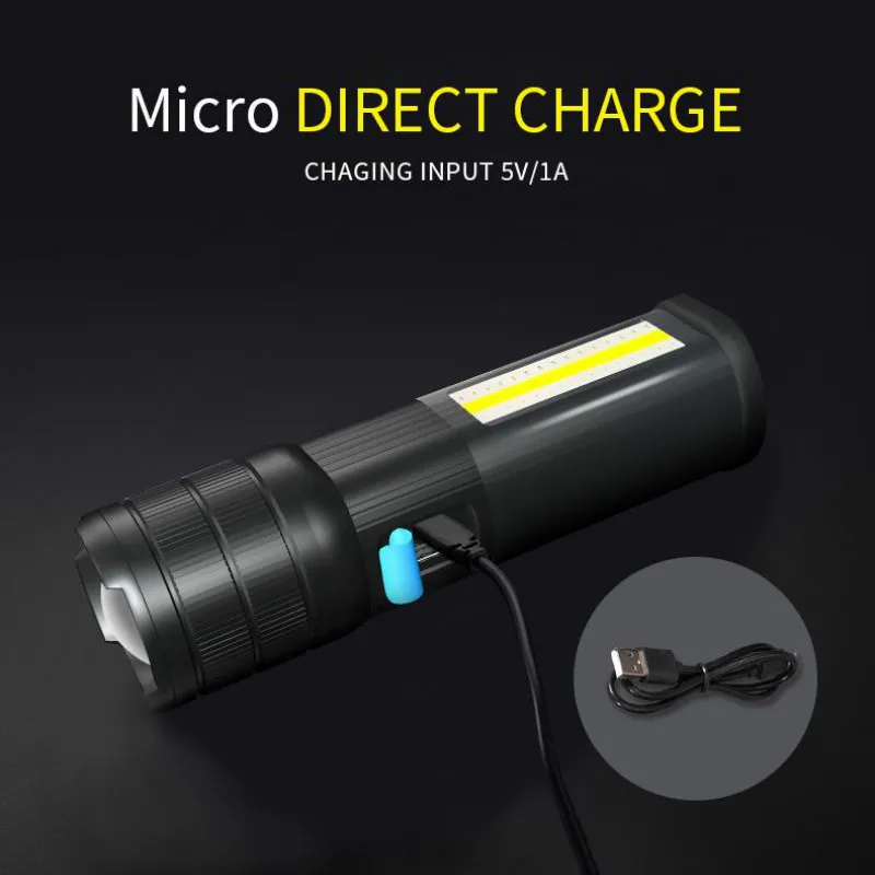 LED Flashlight Multi-function Zoom T6 / L2 P90 with COB Flood Light Strong Magnet Mobile Power Emergency | Лампы и освещение