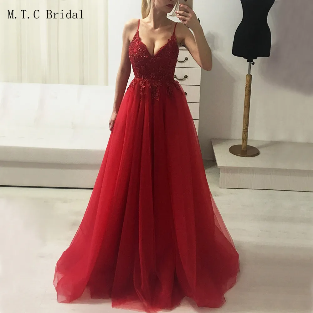 V Neck Spaghetti Strap Red Arabic Evening Dress 2019 Gorgeous Beaded Appliques Tulle A Line Long Special Occasion Dresses Cheap
V Neck Spaghetti Strap Red Arabic Evening Dress 2019 Gorgeous Beaded Appliques Tulle A Line Long Special Occasion Dresses Cheap
