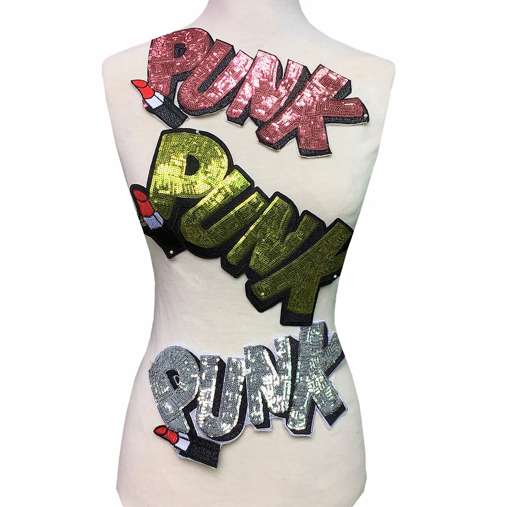 3pcs Iron On Letter Patches For Clothing Word Punk Sequin Applique Embroidery Patch Sticker Parches Bordados Para La Ropa AC1471
3pcs Iron On Letter Patches For Clothing Word Punk Sequin Applique Embroidery Patch Sticker Parches Bordados Para La Ropa AC1471