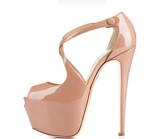 New Women High Heels 2018 Sexy Peep Toe Platform Pumps Nude Patent Leather Cross-strap Dress Heels Cutouts Lady Shoes
New Women High Heels 2018 Sexy Peep Toe Platform Pumps Nude Patent Leather Cross-strap Dress Heels Cutouts Lady Shoes