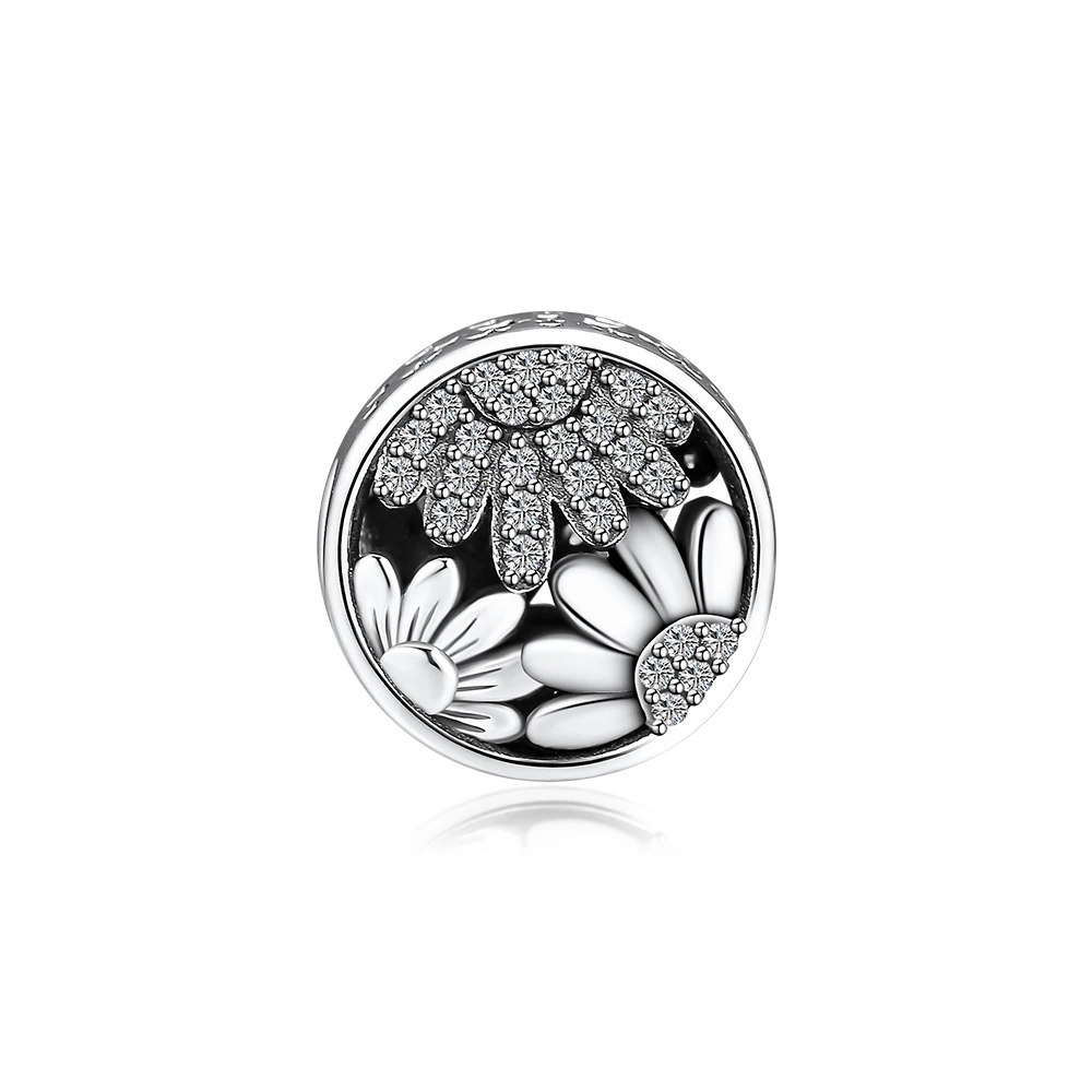 Фото Подходит для Pandora шармы браслеты сверкающие бусины подсолнечника 100%