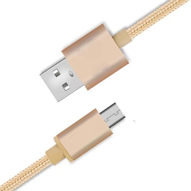 500 шт./лот 5V2A Кабель Micro Usb Металла Нейлон Плетеный Провод USB зарядное устройство