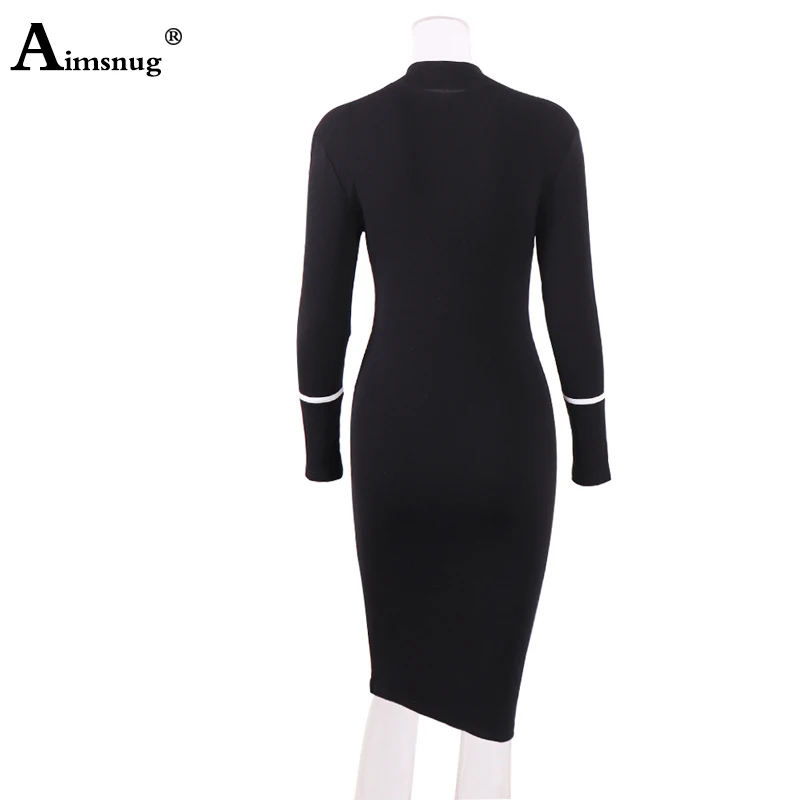 Sexy Contrast Line Long sleeved Slim Bag Hip O-neck Knee-Length Female Dress Black 2019 New Autumn Casual Women Bodycon dress
Sexy Contrast Line Long sleeved Slim Bag Hip O-neck Knee-Length Female Dress Black 2019 New Autumn Casual Women Bodycon dress
