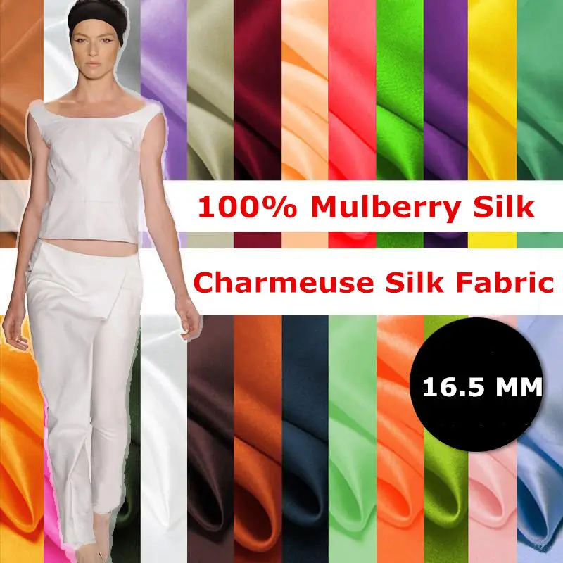 New 100% Mulberry Stain Silk Fabric Width 114cm 16.5 Momme High Quality For Wedding DIY Dress Clothing Bedding
New 100% Mulberry Stain Silk Fabric Width 114cm 16.5 Momme High Quality For Wedding DIY Dress Clothing Bedding
