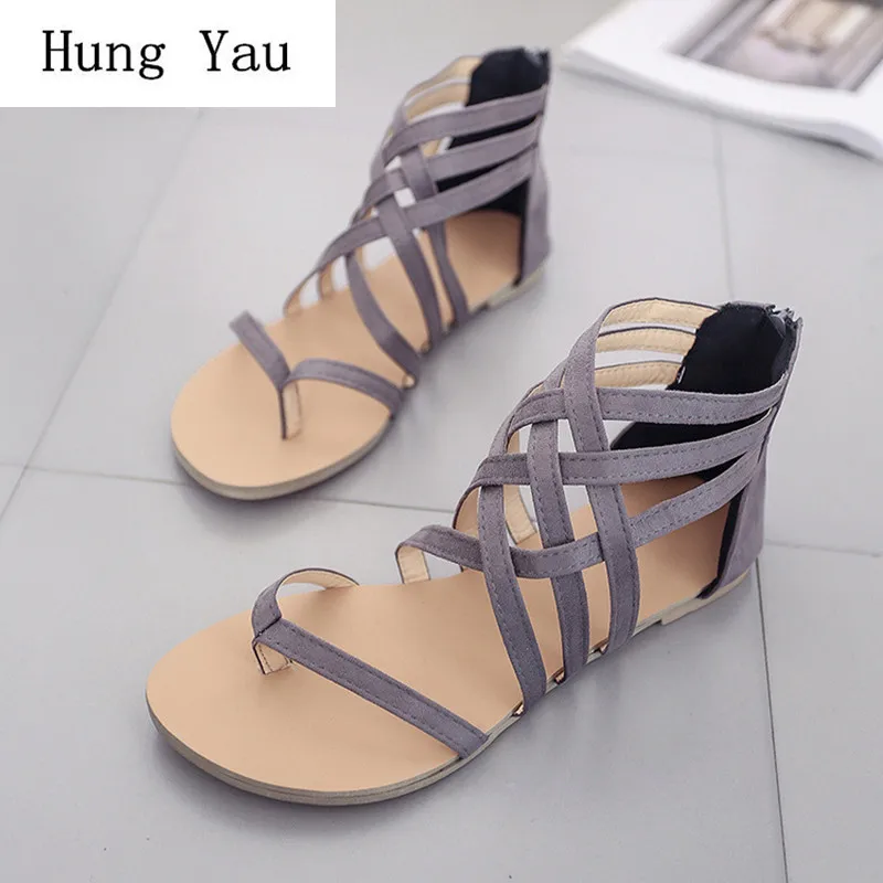 Woman Sandals Shoes 2019 Summer Style Flat Cross-tied Women Fashion Zip Slippers Rome Platform Beach Plus Size 34-43
Woman Sandals Shoes 2019 Summer Style Flat Cross-tied Women Fashion Zip Slippers Rome Platform Beach Plus Size 34-43