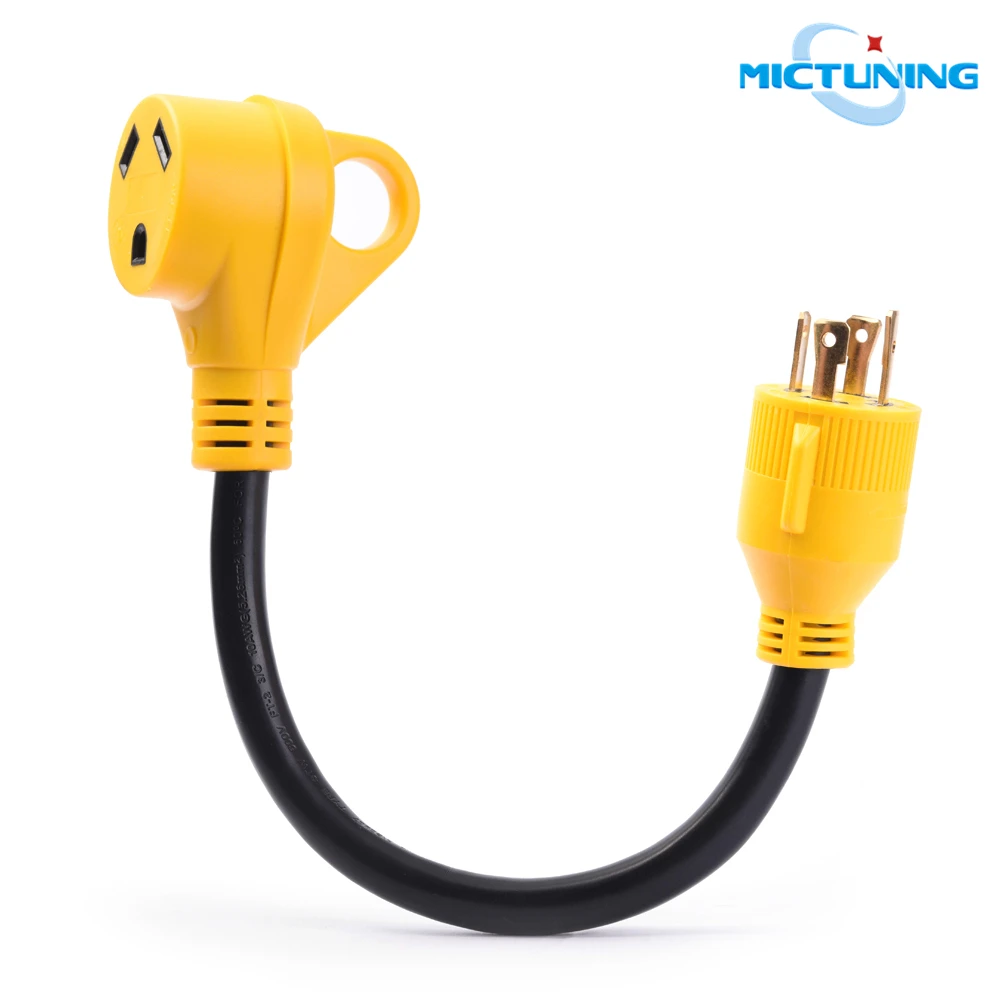 MICTUNING Heavy Duty 18'' Trailer RV Generator Adapter 30Amp 4-Prong Locking Male Plug to 30Amp Standard Female with Grip Handle
MICTUNING Heavy Duty 18'' Trailer RV Generator Adapter 30Amp 4-Prong Locking Male Plug to 30Amp Standard Female with Grip Handle