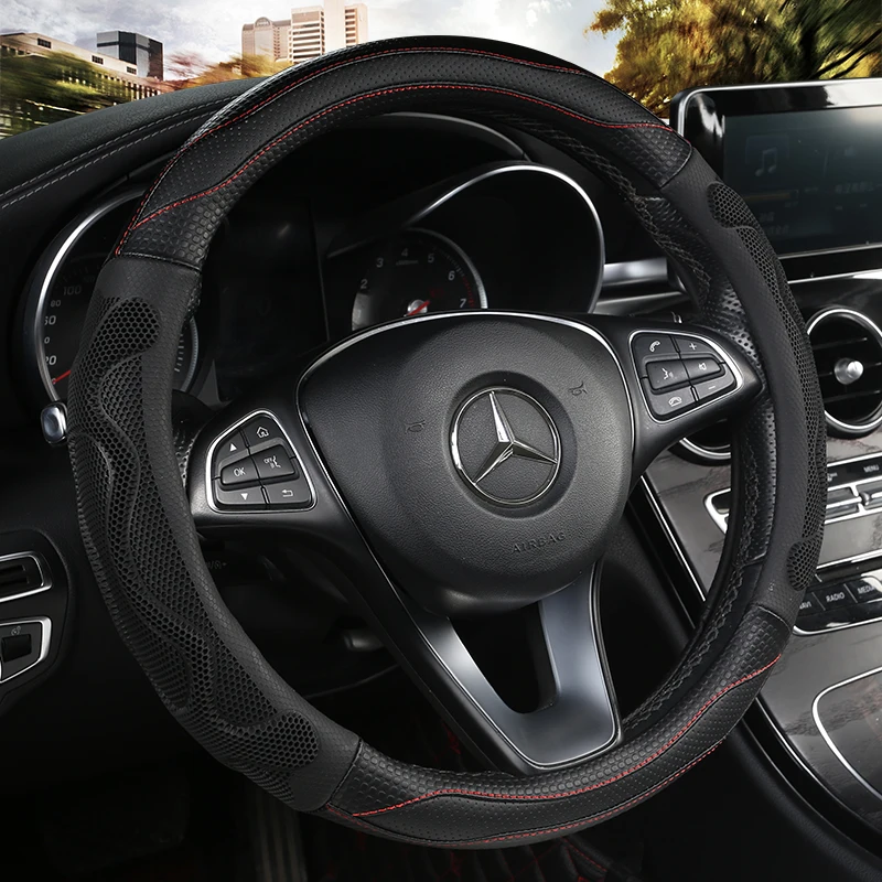 Universal Car PU Leather Steering-Wheel Covers Anti-slip Skidproof Durable 38CM/15" Dynamic Fibre Handmade Steering Wheel Cover
Universal Car PU Leather Steering-Wheel Covers Anti-slip Skidproof Durable 38CM/15" Dynamic Fibre Handmade Steering Wheel Cover