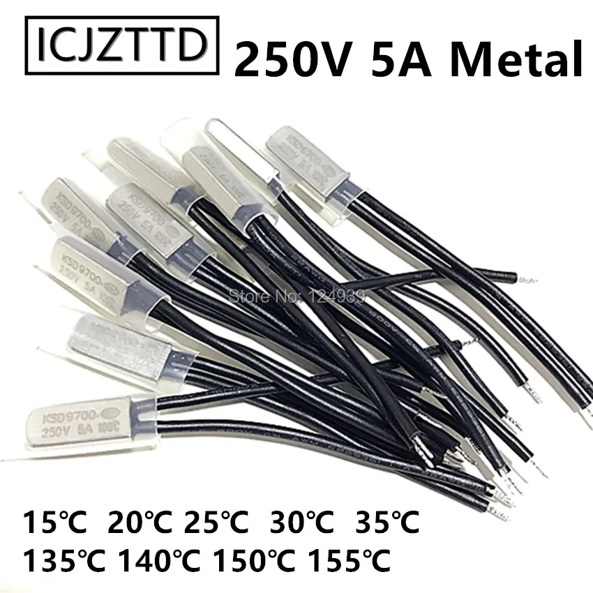 KSD9700 metal 15℃ 20℃ 25℃ 155 250V 5A 35 Degree Bimetal Disc Temperature Switch Normal Closed /open Thermostat Thermal Protector
KSD9700 metal 15℃ 20℃ 25℃ 155 250V 5A 35 Degree Bimetal Disc Temperature Switch Normal Closed /open Thermostat Thermal Protector