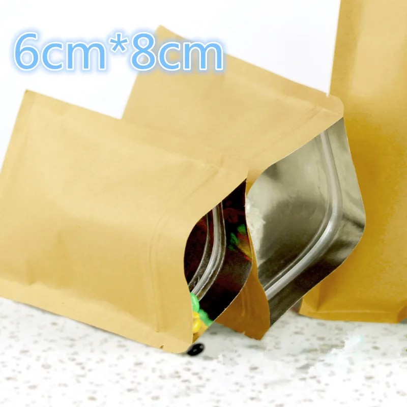 6*8cm (2.4"*3.1") Brown Kraft Paper Valve Zipper Food Storage Packaging Bag With Aluminum Foil Inside Zip Lock Bag Packing Bag
6*8cm (2.4"*3.1") Brown Kraft Paper Valve Zipper Food Storage Packaging Bag With Aluminum Foil Inside Zip Lock Bag Packing Bag