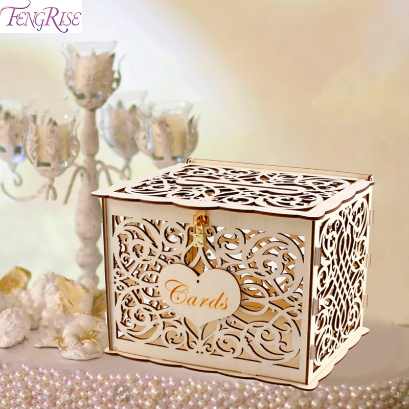 FENGRISE Wedding Gift Card Box Decoration DIY Wooden Money Box With Lock Beautiful Box Wedding Accessories For Birthday Party
FENGRISE Wedding Gift Card Box Decoration DIY Wooden Money Box With Lock Beautiful Box Wedding Accessories For Birthday Party
