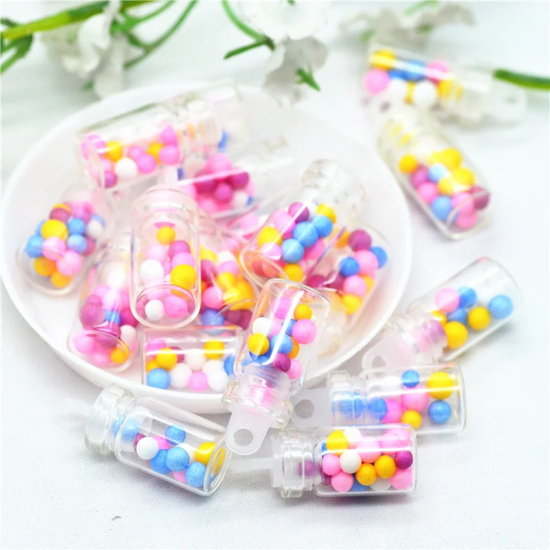 10PCS 10mmX26mm Glass Clear Foam Beads Wishing Bottle Charms |Resin Japanese DIY Deco Charms| Dollhouse Miniatures Cabochons
10PCS 10mmX26mm Glass Clear Foam Beads Wishing Bottle Charms |Resin Japanese DIY Deco Charms| Dollhouse Miniatures Cabochons