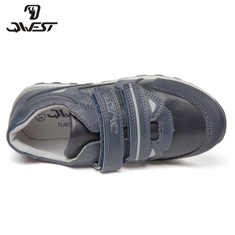Кроссовки QWEST для мальчиков 81P-XY-0798 кожаная стелька вид застежки липучка прогулки