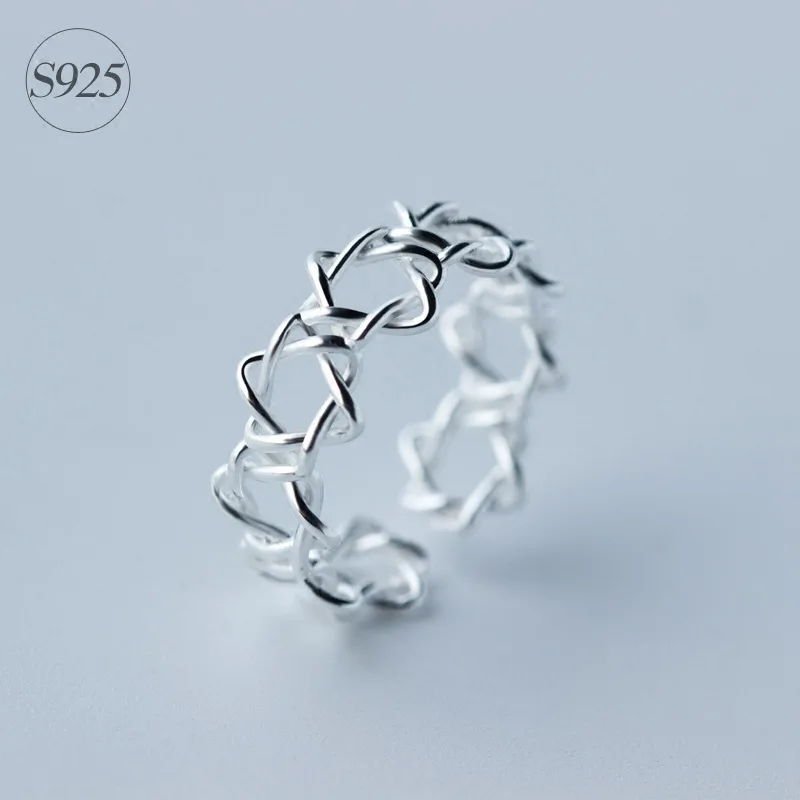 

925 Sterling SIlver Adjustable Dainty Solomon Hexagram Open Ring for Men & Women Open Star of David Chanukah Jewish Jewelry