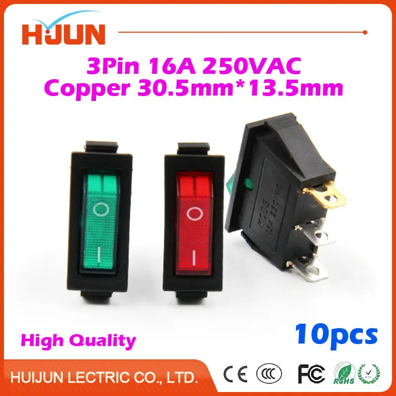 10pcs 3Pin 30.5*13.5mm On-Off-On Copper Boat Rocker Switch 16A 250VAC Red Light Car Dash Dashboard Truck RV ATV Home
10pcs 3Pin 30.5*13.5mm On-Off-On Copper Boat Rocker Switch 16A 250VAC Red Light Car Dash Dashboard Truck RV ATV Home