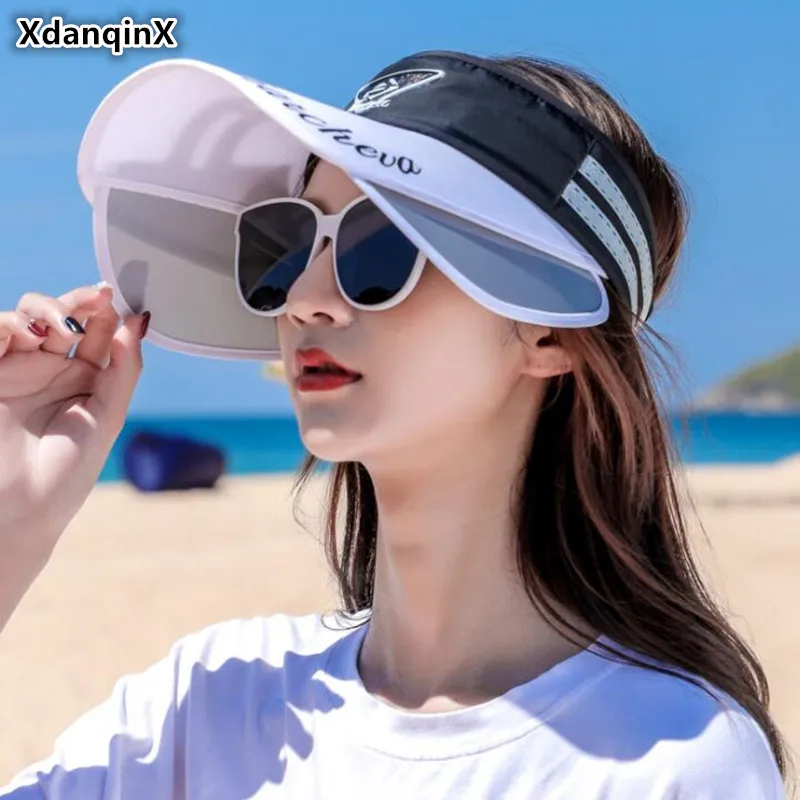 XdanqinX Women's Empty Top Hat Spacious Sun Hats Novel Visor Retractable Women Beach Hat NEW Adjustable Size Female Fashion Cap
XdanqinX Women's Empty Top Hat Spacious Sun Hats Novel Visor Retractable Women Beach Hat NEW Adjustable Size Female Fashion Cap