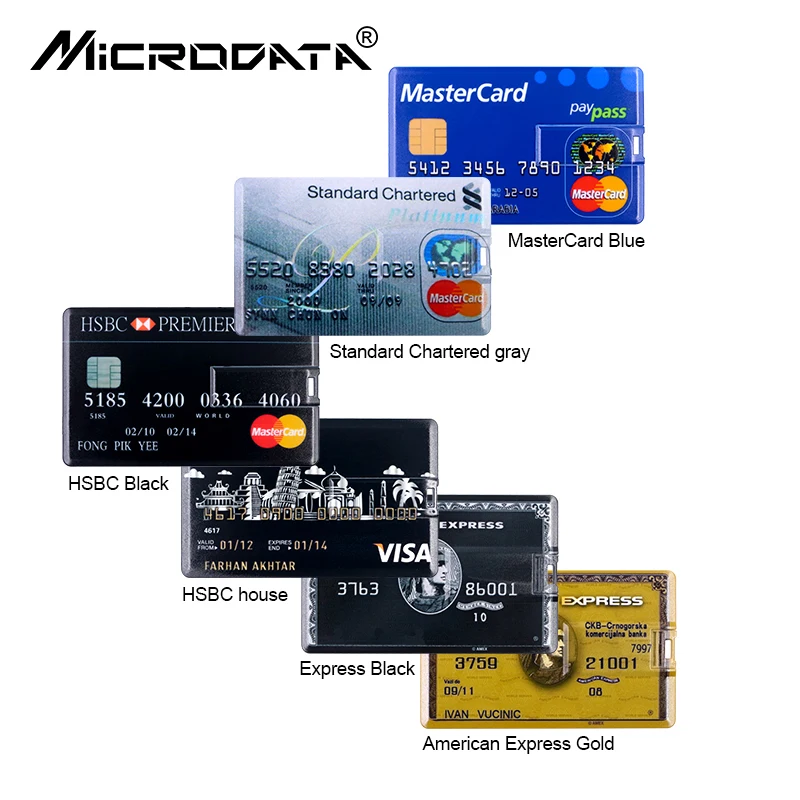 Кредитная карта Master Card HSBC American Express USB флэш накопитель объемом 64 ГБ флеш 32 8 16